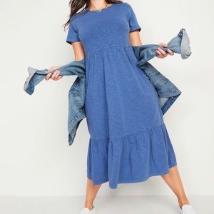 Old Navy Fit and Flare Slub Knit Midi Dress